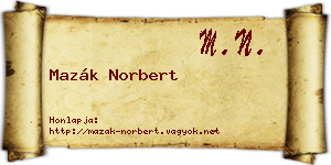 Mazák Norbert névjegykártya
