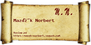 Mazák Norbert névjegykártya