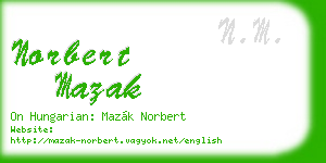 norbert mazak business card